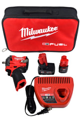 Milwaukee 2554-22 M12 FUEL 12V Stubby 3/8 in. Impact Wrench Kit