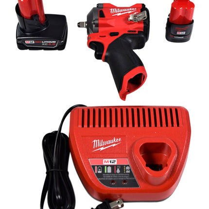 Milwaukee 2554-22 M12 FUEL 12V Stubby 3/8 in. Impact Wrench Kit