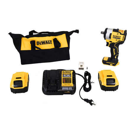 DeWalt DCF911P2 20V MAX Brushless Lithium-Ion 1/2 in. Cordless Impact Wrench with Hog Ring Anvil Kit with 2 Batteries (5 Ah)