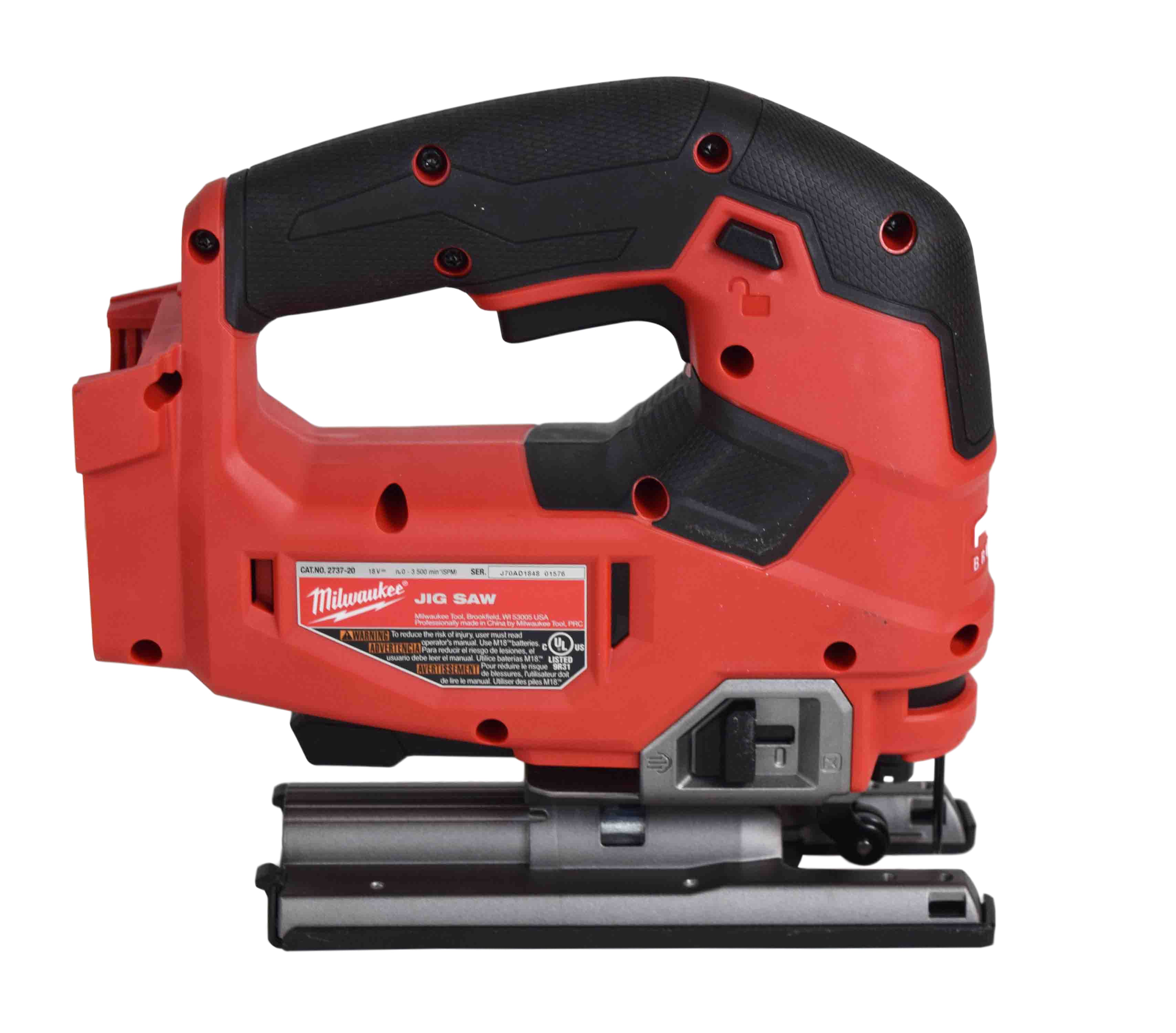 Milwaukee M18 FUEL 18V Lithium-Ion Brushless Cordless Jig Saw (Tool-Only) – Variable Speed, Low-Vibration Cutting, High-Performance Brushless Motor, Compatible with All M18 Batteries