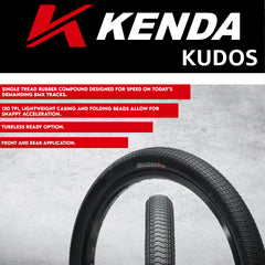 Kenda Kudos Pro 120tpi Fold 20x1.95 BMX Bicycle Tire w/ Bottle Opener (Single)