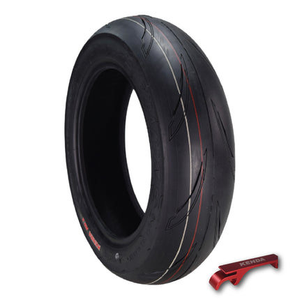 Kenda KD2 Kwick (KD2) 120/80-12 Rear Tire for Motorcycle & Scooter w/ Keychain - Radial Tire with Top-Speed Stability & Excellent Wet Grip - Fit with Honda Grom (120/80-12)