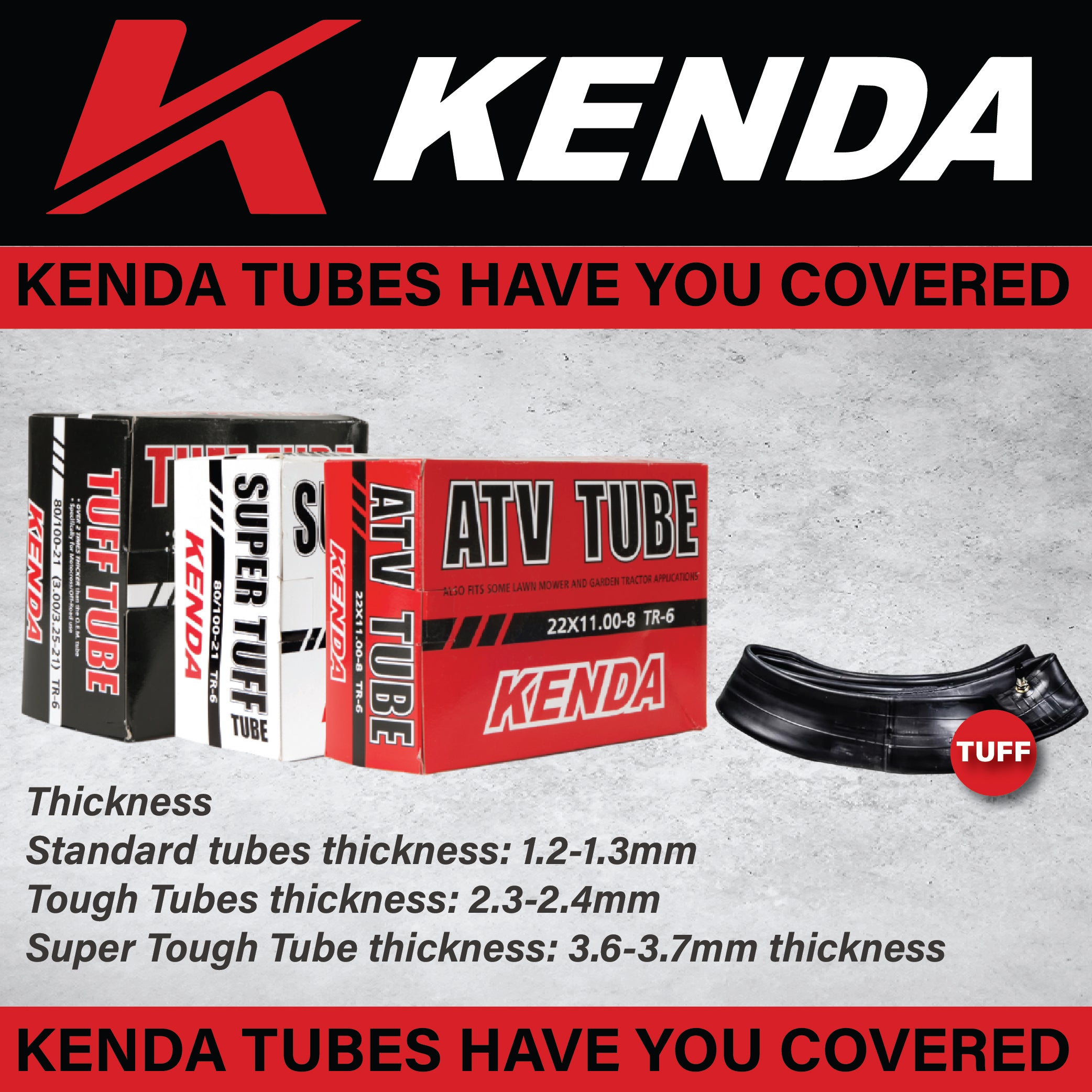 Kenda 80/100-21 TR-6 Inner Tube 047853168907-2 Pack