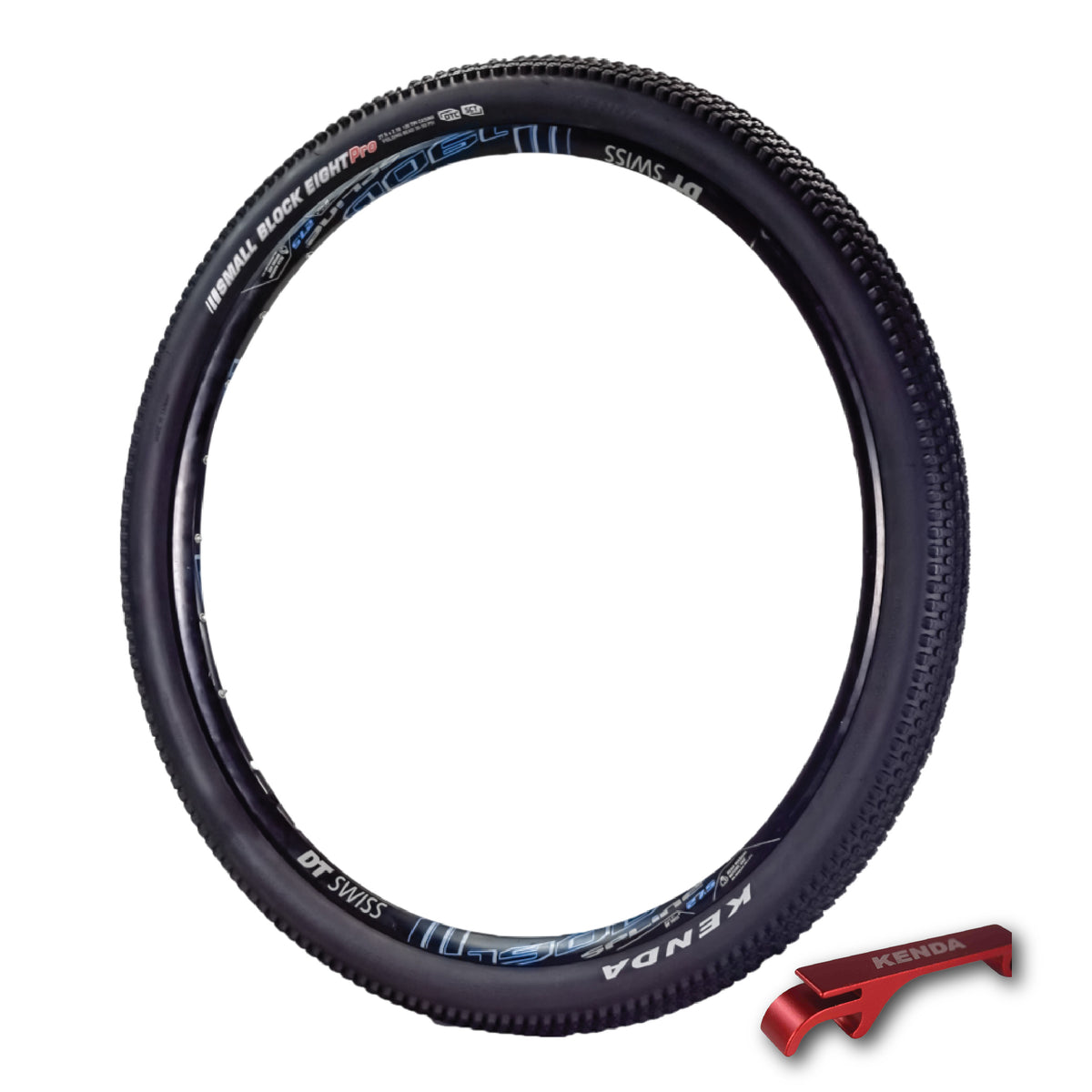 Kenda Small Block Eight Pro K1047 Bike Tire - 26x2.35, 26-Inch MTB Tire, Folding Bead, Tubeless Ready, Aggressive Tread for Trail & Cross-Country Riding with Kenda Keychain