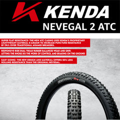 Kenda Nevegal 2 Pro ATC 120tpi Fold 27.5x2.40 Trail Bicycle Tire with Tube