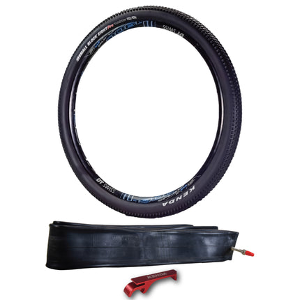 Kenda Small Block Eight Pro K1047 Bike Tire  27.5x2.10, 27.5 MTB Tire, Folding Bead, Tubeless Ready, Aggressive Tread for Trail & Cross-Country Riding + Kenda 27.5x2.00-2.40 Tube + Keychain
