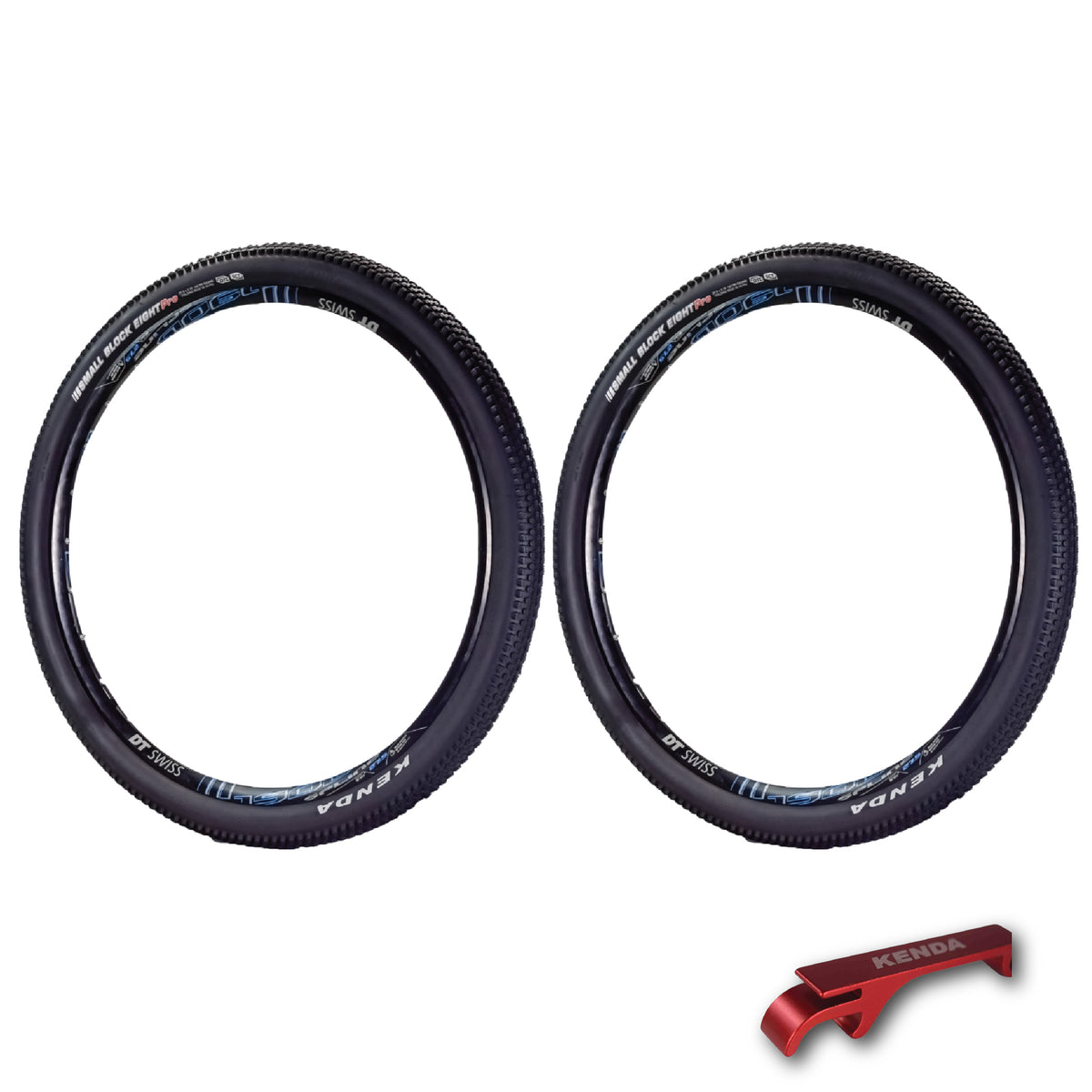 Kenda Small Block Eight Pro K1047 Bike Tire - 27.5x2.10, 27.5-Inch MTB Tire, Folding Bead, Tubeless Ready, Aggressive Tread for Trail & Cross-Country Riding with Kenda Keychain (2 Pack)