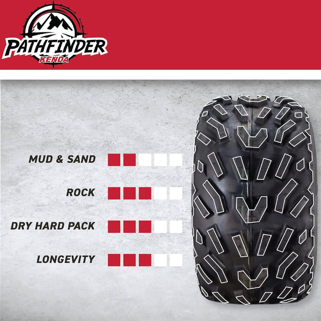 Kenda Pathfinder K530 16x8-7 Front Off-Road Tire  for 4x4 ATVs, UTVs Vehicles and Go-Karts  - Durable Traction for Rugged Adventures - 2 Ply All-Terrain Tire with Keychain 16x8x7