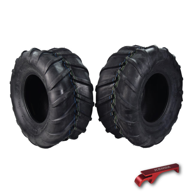 Kenda (K472) 22x11-10 Tractor & Trailer Tires for Agricultural Use  - 4-Ply- Chevron Bar Tread with Kenda Keychain - 22x11x10 22-11-10 (2-Pack)