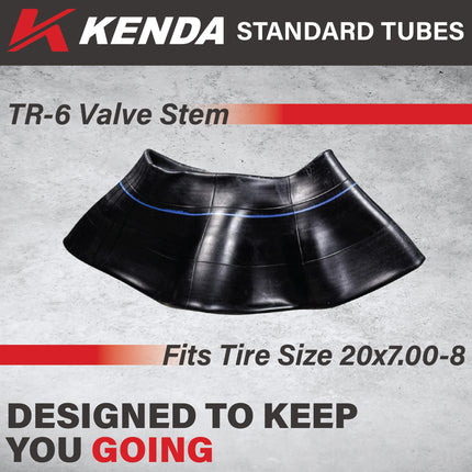 Kenda Heavy Duty ATV Inner Tube 20x7-8 – Butyl Rubber Construction with TR-6 Valve Stem for Reliable Air Retention, Puncture Resistance & Durability; for ATV & Quad Off-Road Riding w/Keychain(2-Pack)