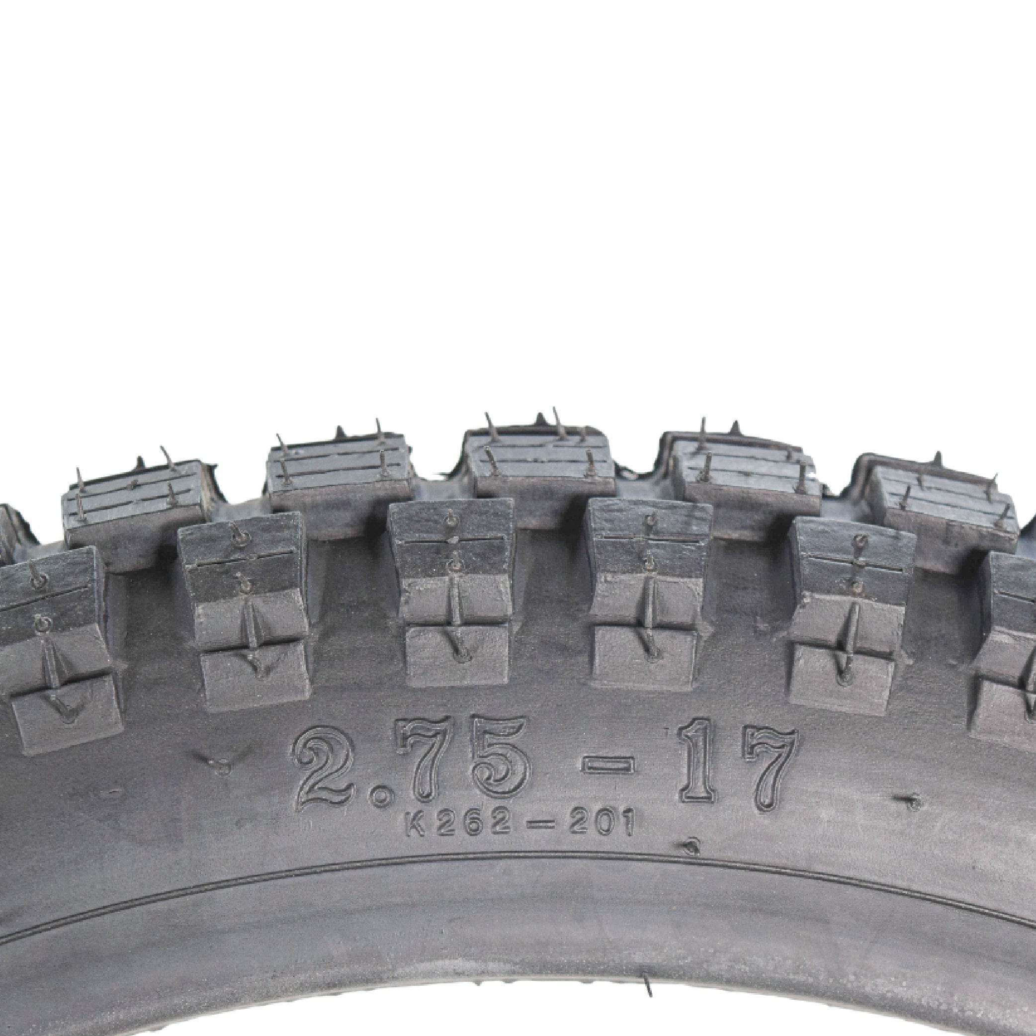Kenda Small Block K262 2.75-17 Tube-Type (TT) Tire & TR-4 275/300-17 Tube for Small Street and Trail Bikes, Dirt Bikes, and Scooters - Durable Off-Road and On-Road Performance with Keychain