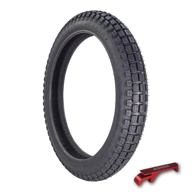 Kenda Small Block K262 2.75-17 Tube-Type (TT) Tire for Small Street and Trail Bikes, Dirt Bikes, and Scooters - Durable Off-Road and On-Road Performance with Keychain 2.75x17