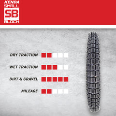 Kenda Small Block K262 2.75-17 Tube-Type (TT) Tires & TR-4 275/300-17 Tube for Small Street and Trail Bikes, Dirt Bikes, and Scooters - Durable Off-Road and On-Road Performance with Keychain (2 Pack)