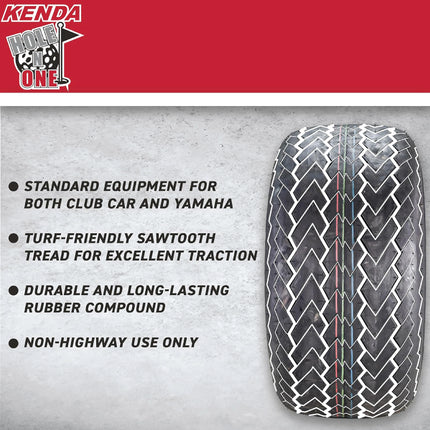 Kenda Hole-N-1 K389 20x10-10 Tubeless Golf Cart Turf Tire with 4-Ply Rating & Pre Assembled Gunmetal Wheel with Keychain Hole in one 20/10/10 – Single
