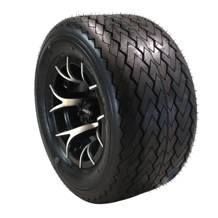 Kenda Hole-N-1 K389 20x10-10 Tubeless Golf Cart Turf Tire with 4-Ply Rating & Pre Assembled Matte Black Wheel with Keychain Hole in one 20/10/10 – Single