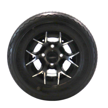 Kenda Hole-N-1 K389 20x10-10 Tubeless Golf Cart Turf Tire with 4-Ply Rating & Pre Assembled Matte Black Wheel with Keychain Hole in one 20/10/10 – Single