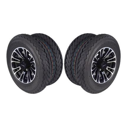 Kenda Hole-N-1 K389 20x10-10 Tubeless Golf Cart Turf Tire with 4-Ply Rating & Pre Assembled Matte Black Wheel with Keychain Hole in one 20/10/10 – 2 Pack