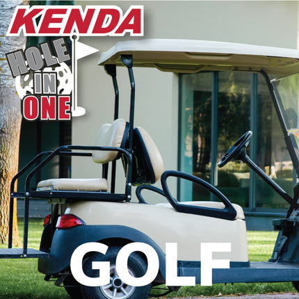Kenda Hole-N-1 K389 20x10-10 Tubeless Golf Cart Turf Tire with 4-Ply Rating & Pre Assembled Matte Black Wheel with Keychain Hole in one 20/10/10 – 2 Pack
