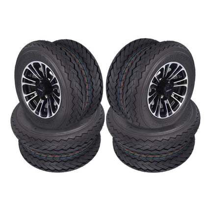 Kenda Hole-N-1 K389 20x10-10 Tubeless Golf Cart Turf Tire with 4-Ply Rating & Pre Assembled Matte Black Wheel with Keychain Hole in one 20/10/10 – 4 Pack