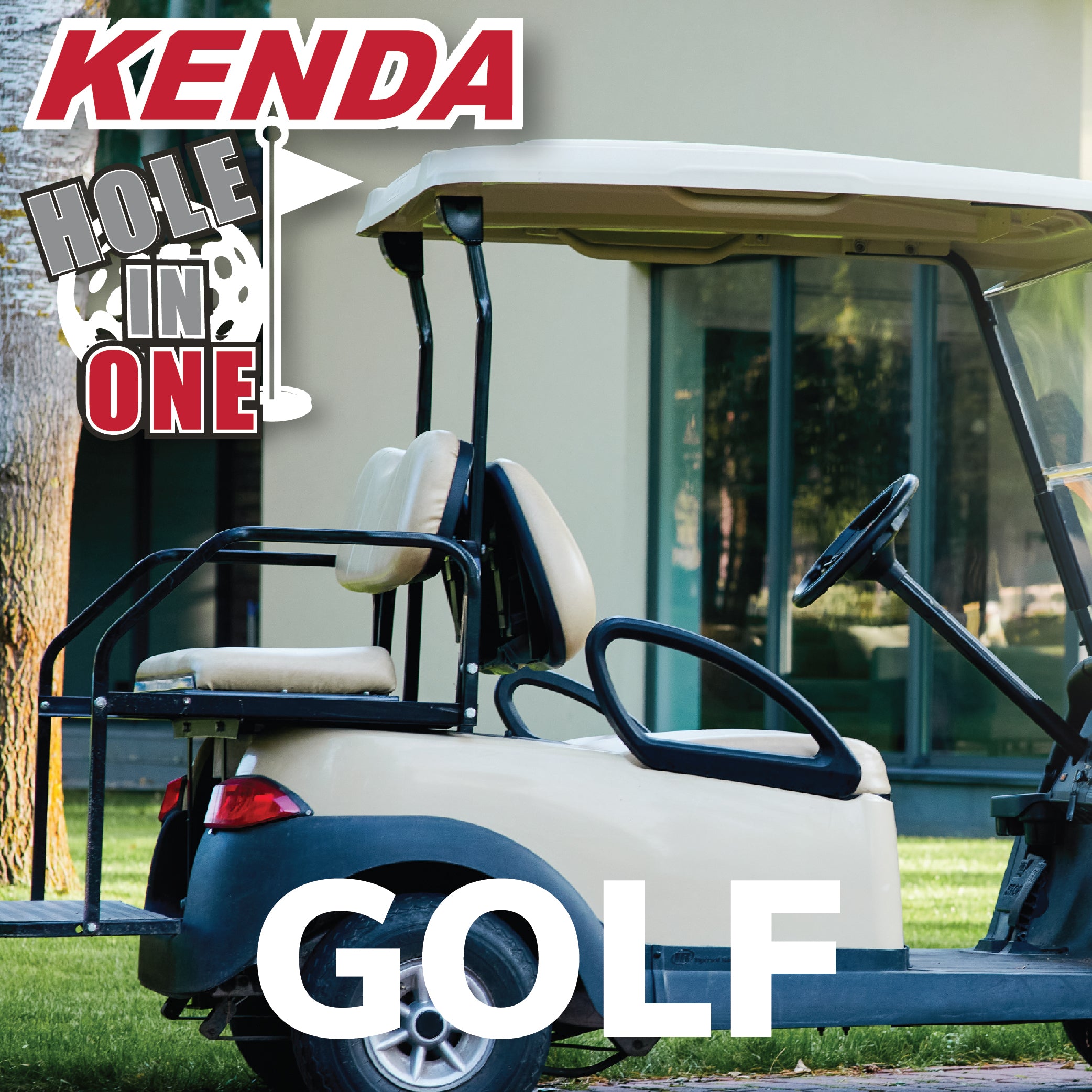 Kenda 20x10-10 6 Ply Golf Cart Tires & Black Wheels Kit A238 10x7 4/101.6 (4 Pack)