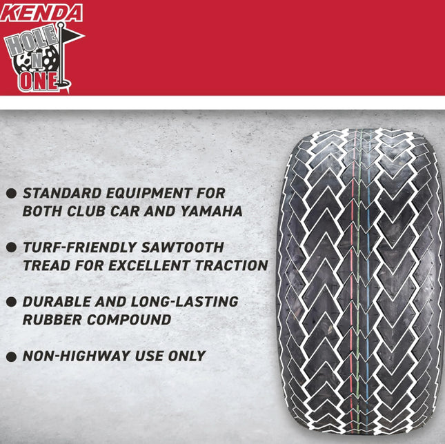 Kenda Hole-N-1 K389 20x10-10 Tubeless Golf Cart Turf Tire with 4-Ply Rating & Pre Assembled Matte Black Wheel with Keychain Hole in one 20/10/10 – 4 Pack