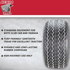Kenda 20x10-10 6 Ply Golf Cart Tires & Gun Metal Wheels Kit A240 10x7 4/101.6 (4 Pack)
