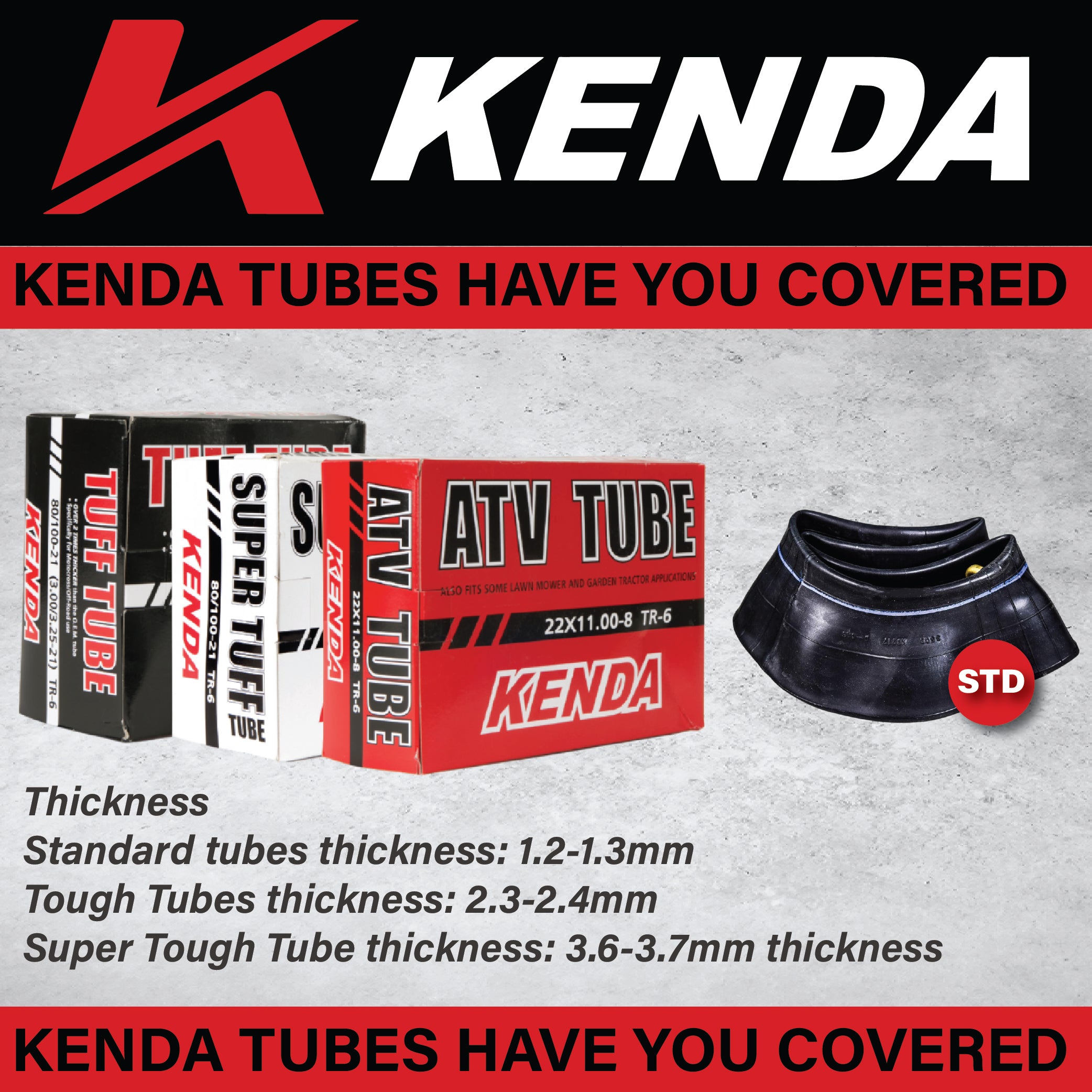 Kenda 350-8 TR-87C Inner Tube 047853261820 Includes Keychain