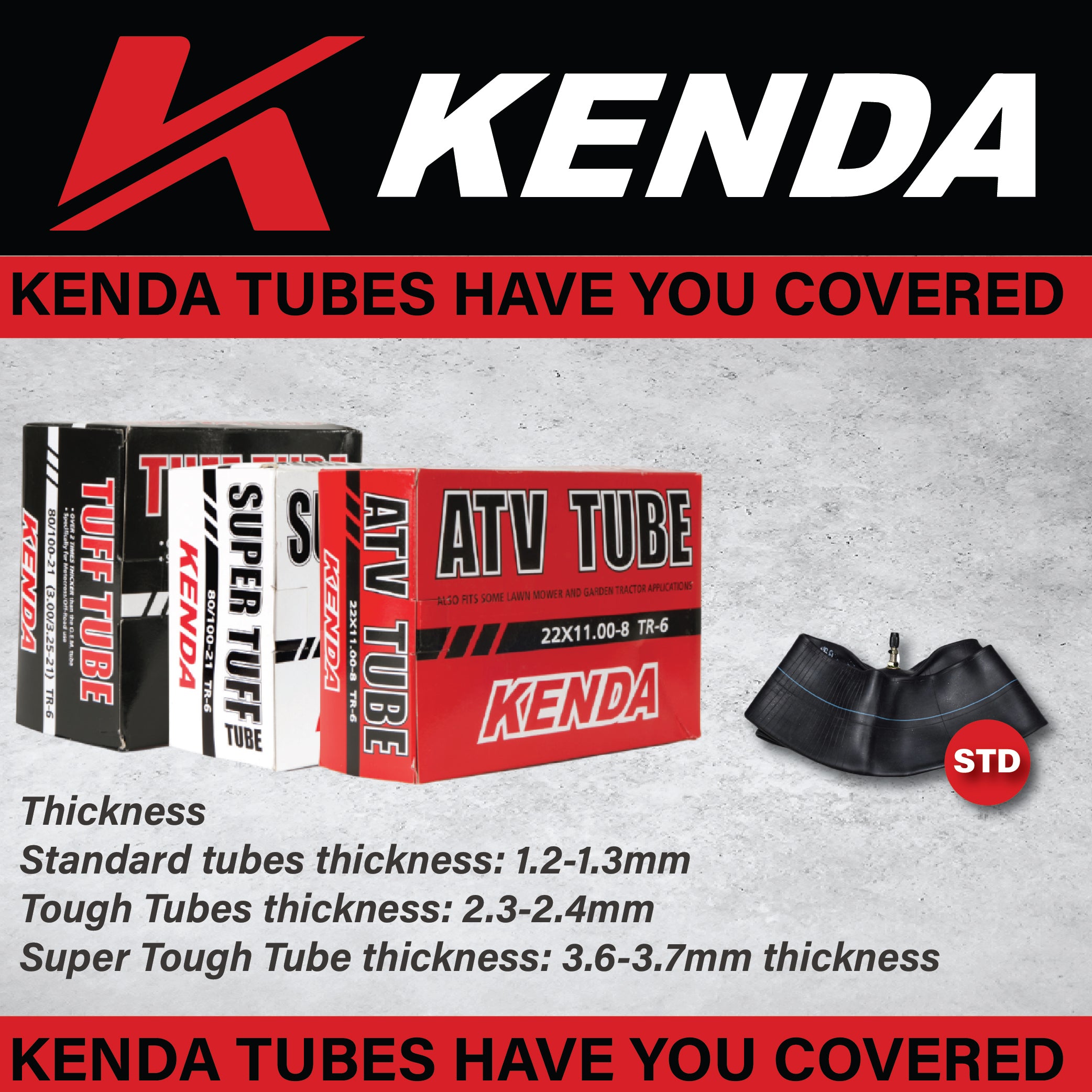 Kenda 250/275-10 TR-4 Inner Tube 047853163148 Includes Keychain