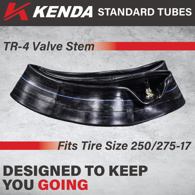 Kenda Heavy Duty Off-Road Inner Tube 250/275-17 - Butyl Rubber Construction with TR-4 Valve Stem for Reliable Air Retention, Puncture Resistance & Durability; NHS Tube for Motocross, & Enduro