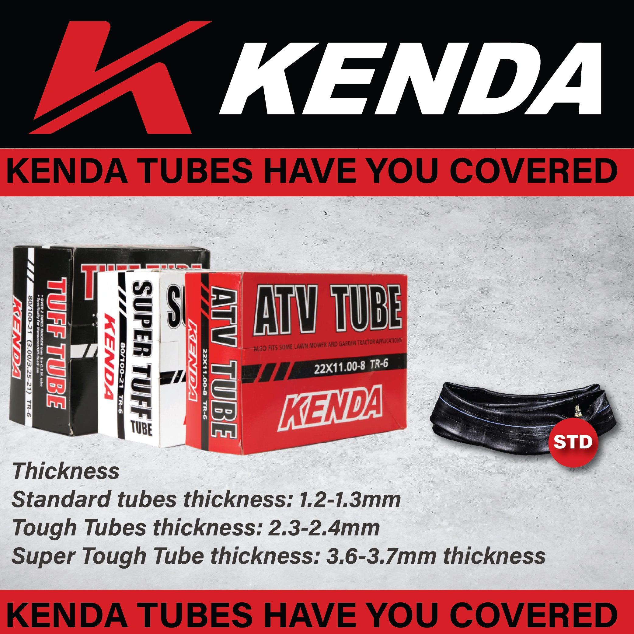 Kenda 275/300-17 TR-4 Inner Tube 047853160505 Includes Keychain