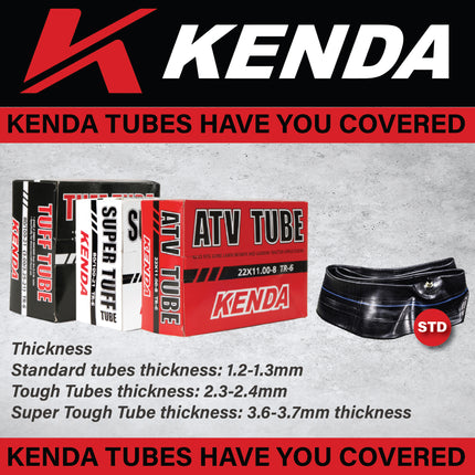 Kenda Heavy Duty Off-Road Inner Tube 110/11-18 or 120/100-18 - Butyl Rubber Construction with TR-6 Valve Stem for Reliable Air Retention, Puncture Resistance & Durability with Keychain(2-Pack)