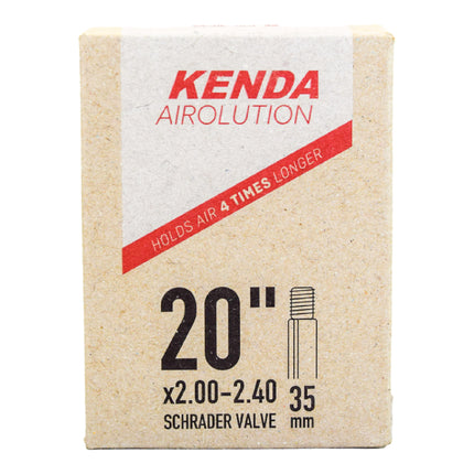 Kenda Airolution 20x2.00-2.40 Bicycle Inner Tube - Durable Butyl Rubber Bike Tube & 35mm Removable Core Schrader Valve with Keychain