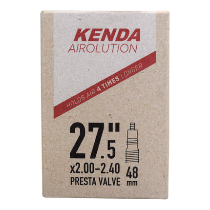 Kenda Airolution 27.5x2.00-2.40 Bicycle Inner Tube - Durable Butyl Rubber Bike Tube & 48mm Removable Core Presta Valve with Keychain