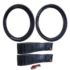 Kenda Nevegal 2 EMC K1211E 27.5x2.60 and 27.5x2.40 Mountain Bike Tires E-Bike Ready (ECE-R75) for Enduro/Trail + Airolution 27.5x2.40-2.80 Tubes + Keychain (2 Pack)