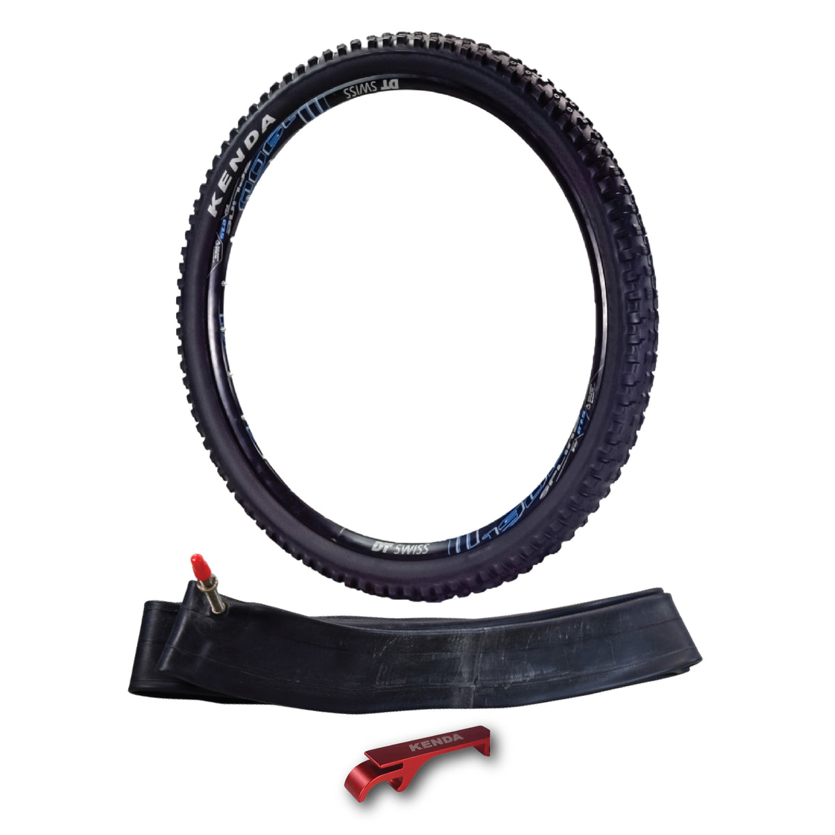 Kenda Nevegal 2 EMC K1211E 29x2.40 Mountain Bike Tire with Foldable ATC Casing, EN-DTC Compound, E-Bike Ready (ECE-R75) Low Rolling Resistance for Enduro/Trail + Airolution 29x2.00-2.40 Tube, Keychain