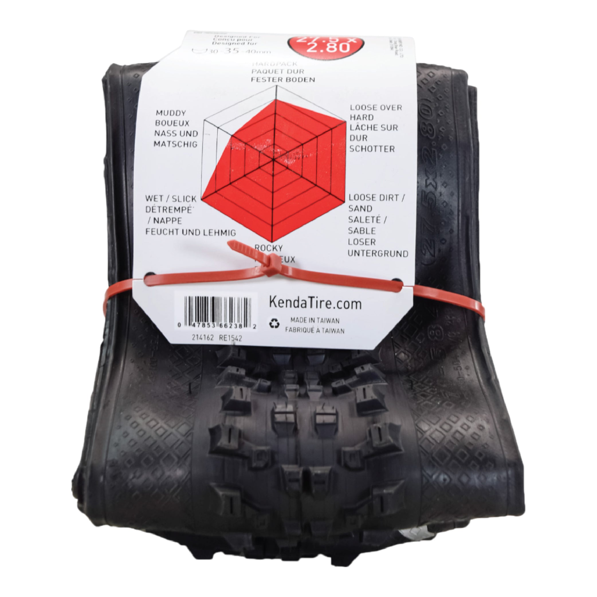 Kenda Nevegal 2 EMC K1211E 27.5x2.80 Mountain Bike Tire with Foldable ATC Casing, EN-DTC Compound, E-Bike Ready (ECE-R75) Low Rolling Resistance for Enduro/Trail + 27.5x2.40-2.80 Tube + Keychain