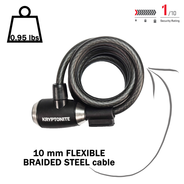 Kryptonite 5' KryptoFlex 1018 Key Cable  004950 Five Foot Cable Length
