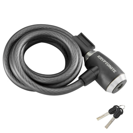 Kryptonite KryptoFlex 1218 Key Cable Bike Lock - 6 ft. Long, 1/2" Diameter Cable with Keys for Bicycles; E-Bikes; Scooters (004967)