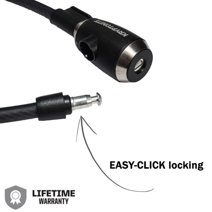 Kryptonite 2' 2" KryptoFlex 1265 Key Cable (Black) 004974  Two Foot Cable Length