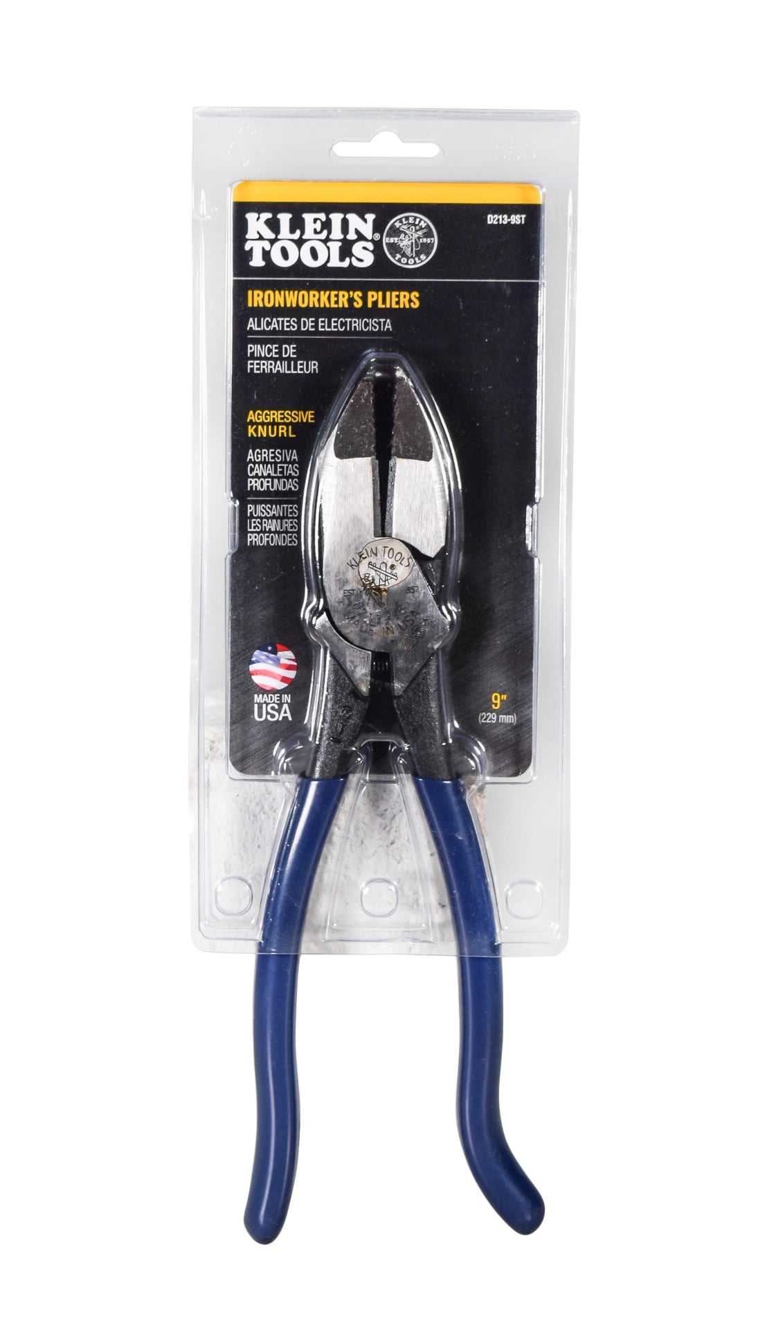 Klein D213-9ST High-Leverage Ironworker's Pliers - Made in USA