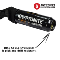 Kryptonite 001706 Keeper Integrated Chain Lock 47inch 120cm x7mm Flexible