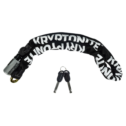 Kryptonite 912 KryptoLok 6.7 Pound Integrated Bike Chain - 47.25" Long 9mm Steel Chain with Keys for Bicycles; E-Bikes; Motorcycles; Scooters (001874)