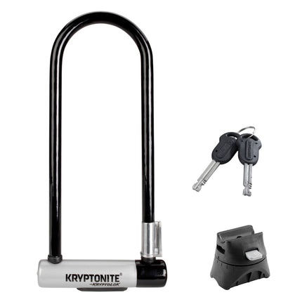 Kryptonite Kryptolok Bike U-Lock, Heavy Duty Anti-Theft Bicycle Lock Sold Secure Gold, 12.7mm Long Shackle with Mounting Bracket and Keys, Ultimate Security Lock for Bicycles E-Bikes Scooters