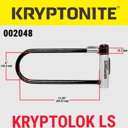 Kryptonite Kryptolok Bike U-Lock, Heavy Duty Anti-Theft Bicycle Lock Sold Secure Gold, 12.7mm Long Shackle with Mounting Bracket and Keys, Ultimate Security Lock for Bicycles E-Bikes Scooters