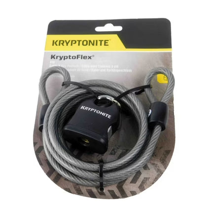 Kryptonite KryptoFlex 818 Looped Cable and Key Padlock - 4 ft. Long, 5/16" Diameter Cable with Keys for Bicycles; E-Bikes; Scooters (210412) 2 Pack