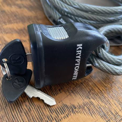 Kryptonite KryptoFlex 818 Looped Cable and Key Padlock - 4 ft. Long, 5/16" Diameter Cable with Keys for Bicycles; E-Bikes; Scooters (210412) 2 Pack