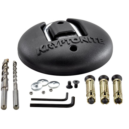 Kryptonite Stronghold with 1213 4.25 ft NY Noose w/ EV series 4 Disc Lock, 4.25 ft Long 14 mm Steel Chain & Disc Lock with Keys and Permanent Locking Point to Keep Bicycles; E-Bikes; Scooters Safe