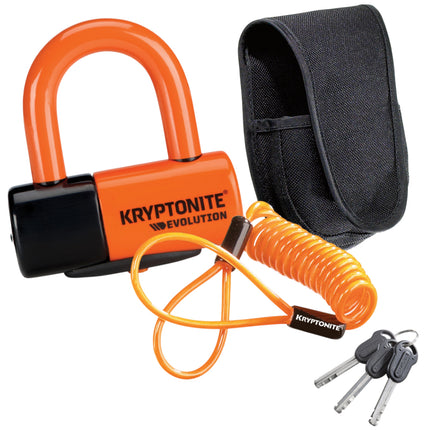 Kryptonite Evolution Series 4 Motorcycle Disc Lock & Keeper 712 Integrated Chain Lock Bundle | 14mm Hardened Steel Disc Lock + 4 ft 7mm Security Chain | Anti-Theft Lock Set for Motorcycles & Scooters