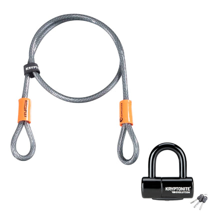 Kryptonite Evolution Disc Lock (999607), 14mm Heavy Duty Black Bike Bicycle Lock - KryptoFlex 710 Double Loop 7 ft. Long Cable for Use With All Kryptonite U-Locks, Disc Locks, and Padlocks