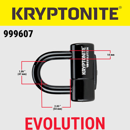 Kryptonite Evolution Disc Lock (999607), 14mm Heavy Duty Black Bike Bicycle Lock - KryptoFlex 710 Double Loop 7 ft. Long Cable for Use With All Kryptonite U-Locks, Disc Locks, and Padlocks